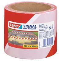 Tesa red/white non-adhesive barrier tape, 80mm x 100m 58137 58137-00000-01 5813700 202258