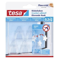 Tesa transparent self-adhesive hook, 0.2kg (5-pack) 77734-00000-00 202326