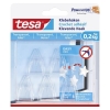 Tesa transparent self-adhesive hook, 0.2kg (5-pack)