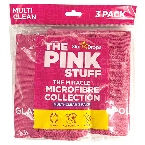 The Pink Stuff Microfibre cleaning pink cloth (3-pack)  SPI00065 - 1