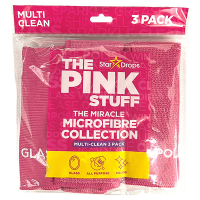 The Pink Stuff Microfibre cleaning pink cloth (3-pack)  SPI00065
