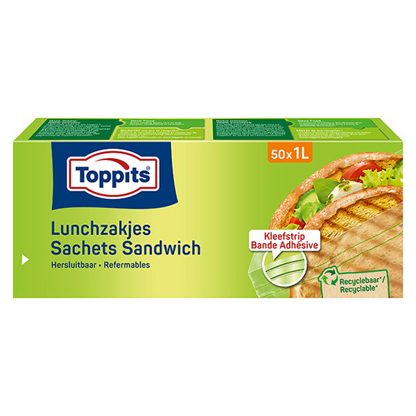 Toppits resealable sandwich bags, 1 litre (50-pack) 6682682 STO05008 - 1