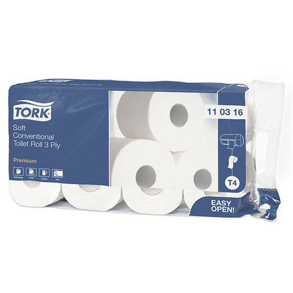 Tork 3-ply toilet paper suitable for Tork T4 dispenser (8-pack) 110316 STO00108 - 1