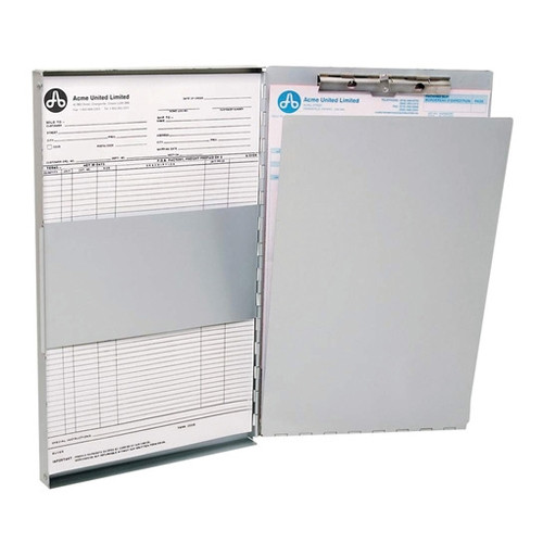 Westcott aluminum A4 clipboard with storage compartment side AC-E17004 221043 - 1