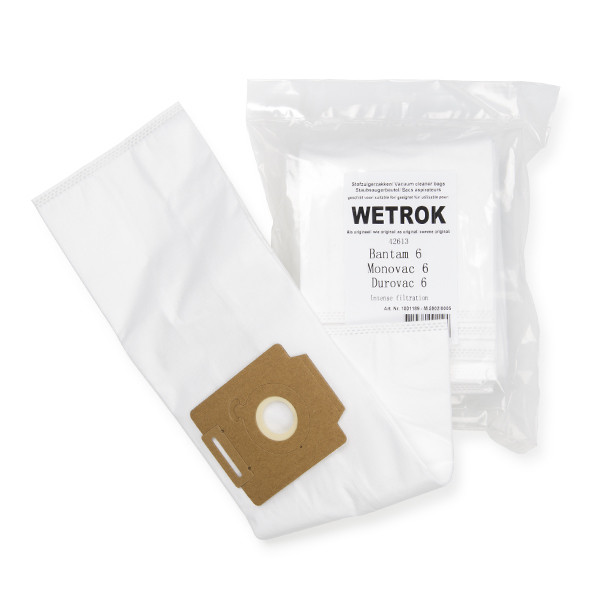 Wetrok Bantam/Monovac/Durovac 6 microfibre vacuum cleaner bags | 6 bags (123ink version)  SWE01005 - 1