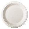 Disposable white sugar cane plate,18cm (50-pack)