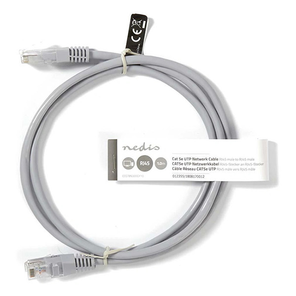 White label Network cable grey, UTP Cat5e, 1m CCGT85100GY10 400260 - 5