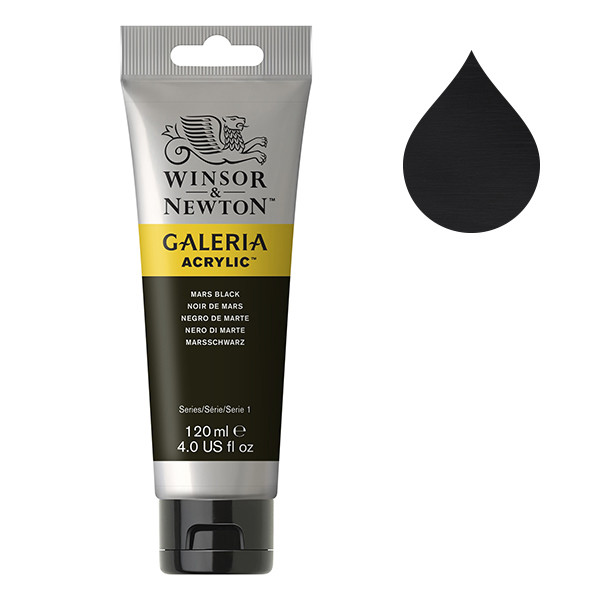 Winsor & Newton Galeria 386 mars black acrylic paint, 120ml 2131386 410142 - 1