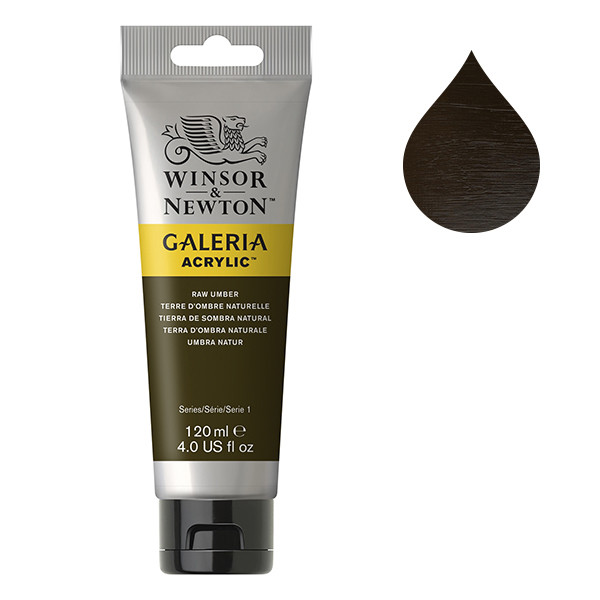 Winsor & Newton Galeria 554 raw umber acrylic paint, 120ml 2131554 410168 - 1