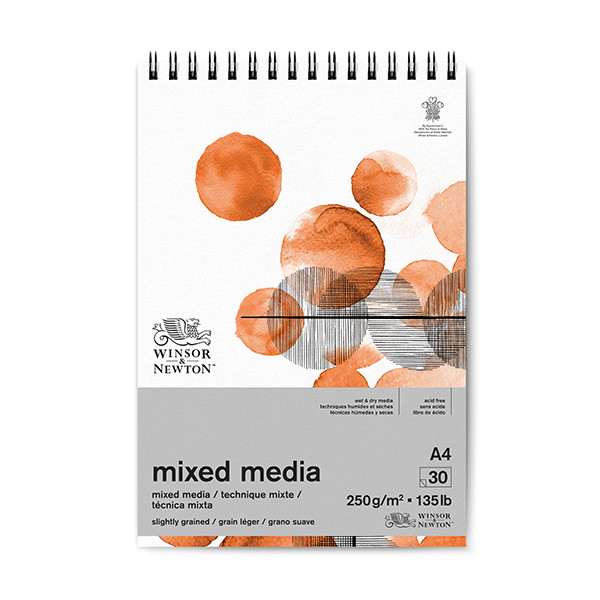 Winsor & Newton Mixed Media A4 spiral pad, 250gsm (30 sheets) 6694002 409998 - 1