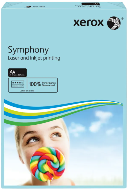 Xerox 003R93968 Symphony mid blue medium tints A4 ream, 80g (500 sheets) 003R93968 150524 - 1