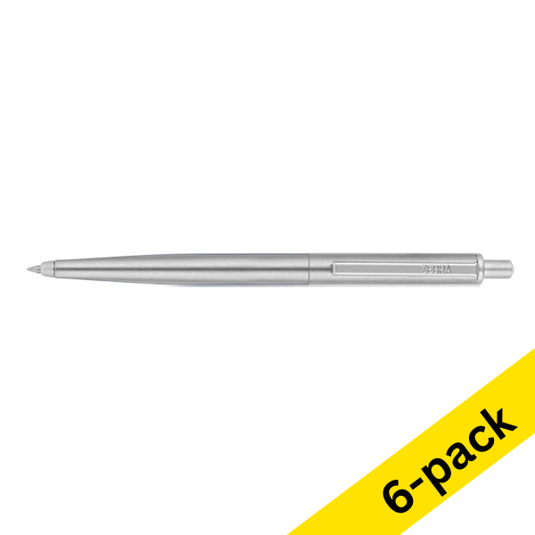 Zebra 901 silver ballpoint pen (6-pack)  423804 - 1