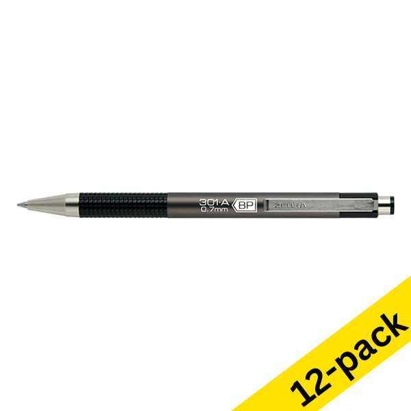 Zebra Pen Zebra F301A grey ballpoint pen (12-pack)  423808 - 1