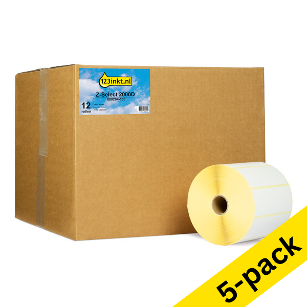 Zebra Z-Select 2000D label (800264-155) 102mm x 38mm (5 x 12-pack) (123ink version) 650719 Zebra Z-Select 2000D label (800264-155) 102mm x 38mm (5 x 12-pack) (123ink version) 650719 - 1